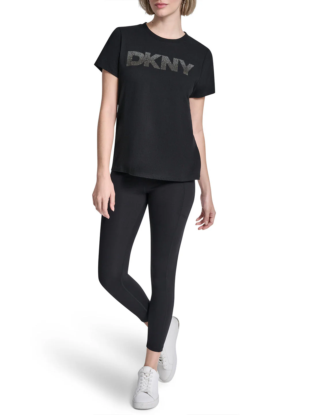 DKNY Women Black Printed Regular Fit Pure Cotton T-Shirt - Image 4