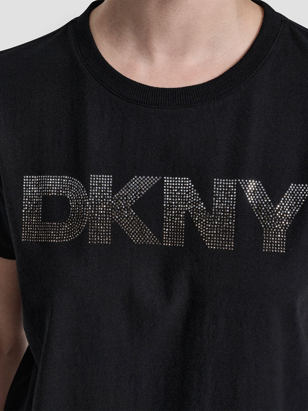 DKNY Women Black Printed Regular Fit Pure Cotton T-Shirt - Image 5