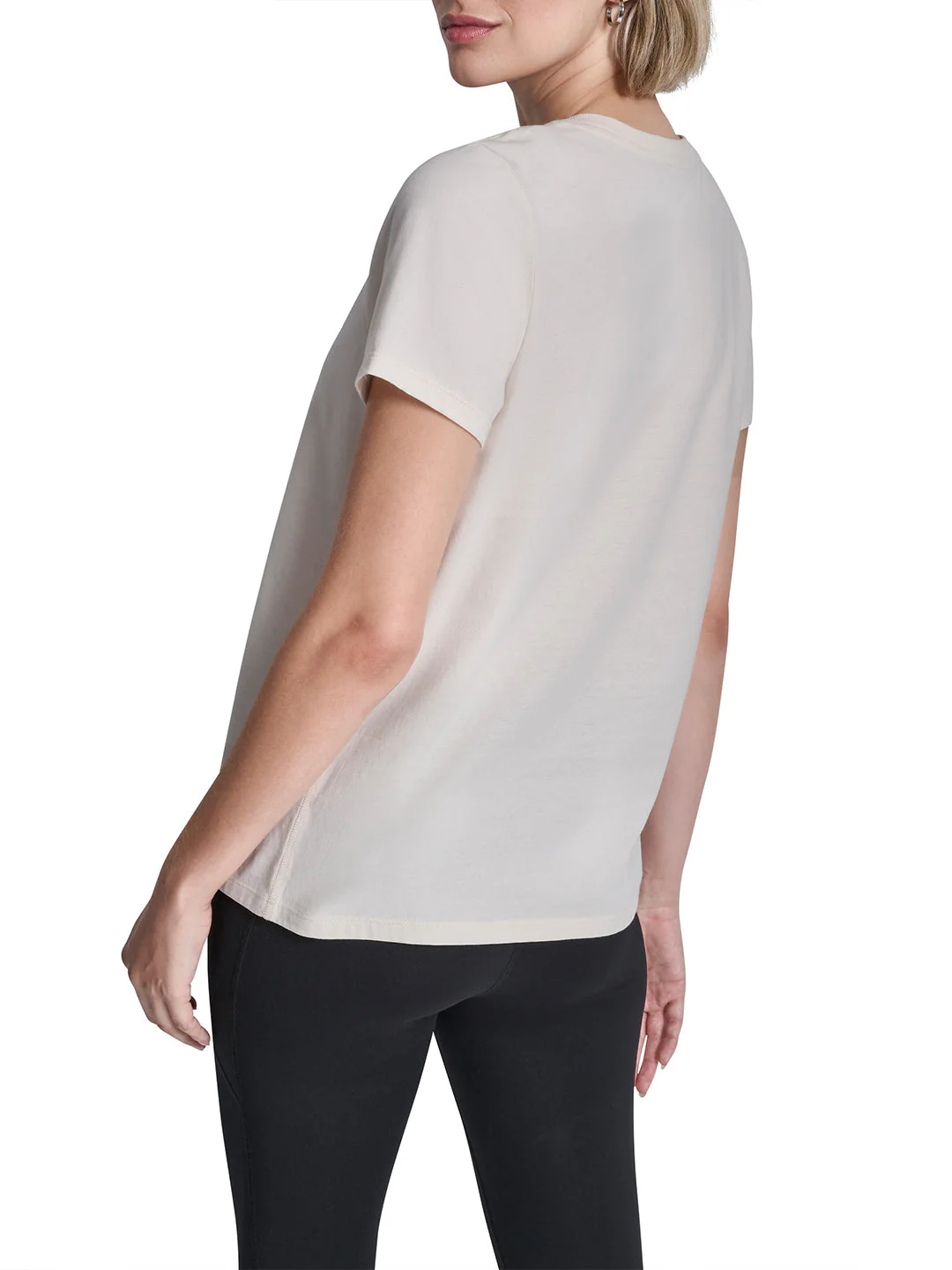 DKNY Women Cream Printed Regular Fit Pure Cotton T-Shirt - Image 2