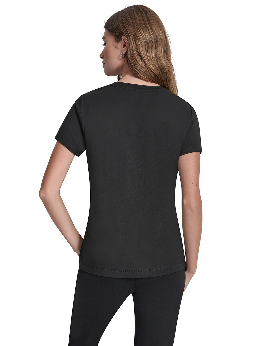 DKNY Women Black Printed Regular Fit T-Shirt - Image 2