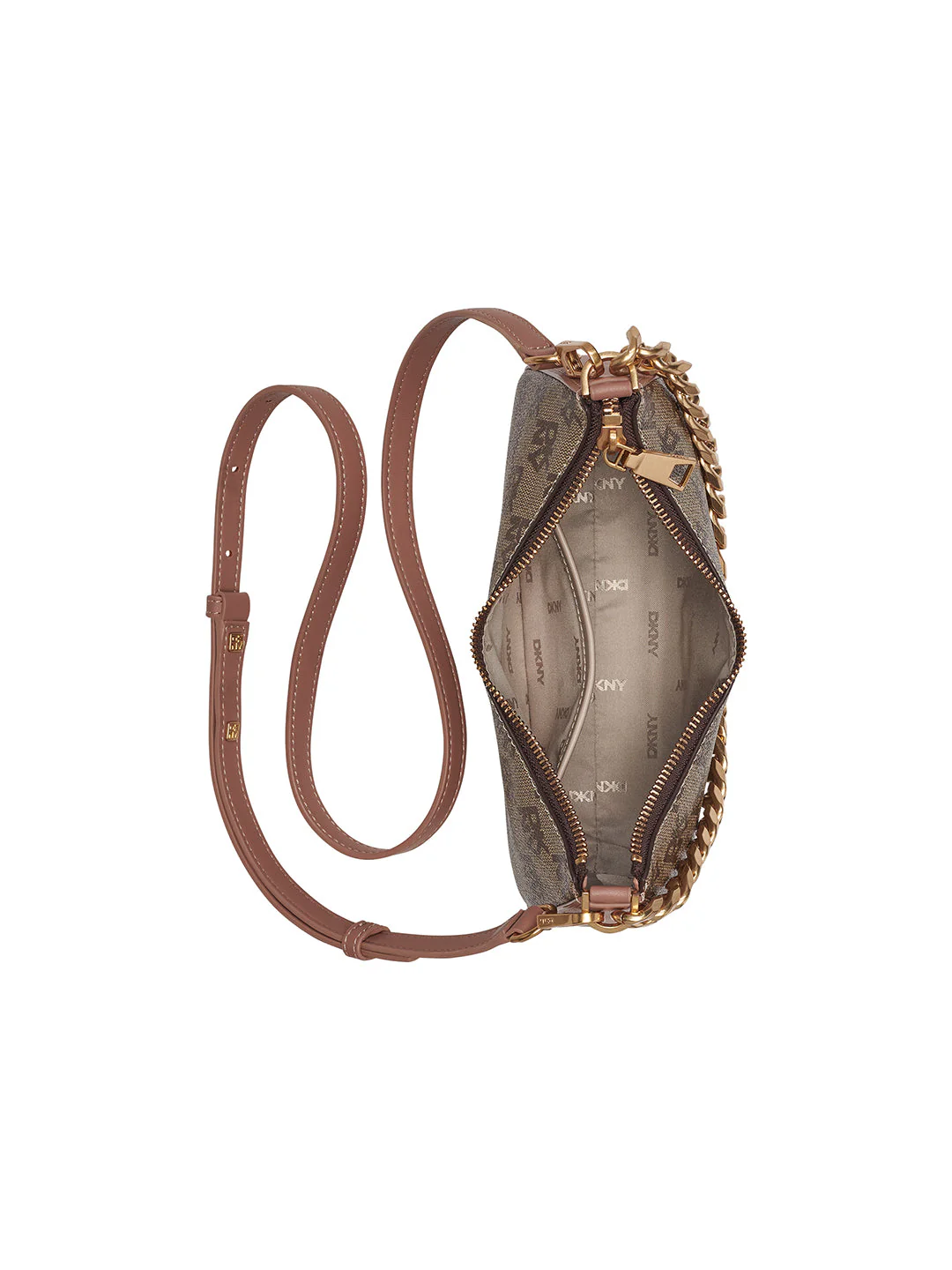 DKNY Women Brown Logo Print  Crossbody Bags - Image 4