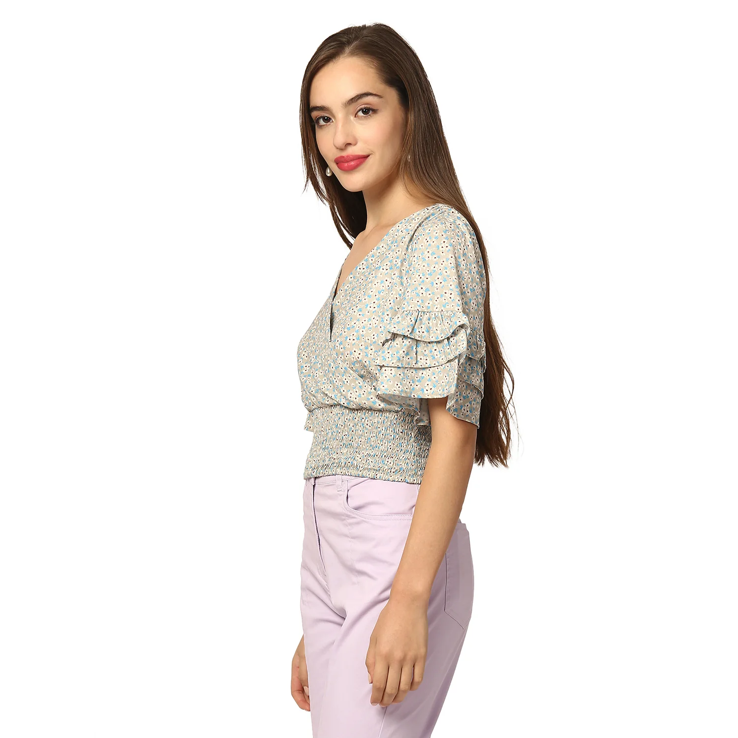 Elle Women Multi Printed Round Neck Top - Image 2