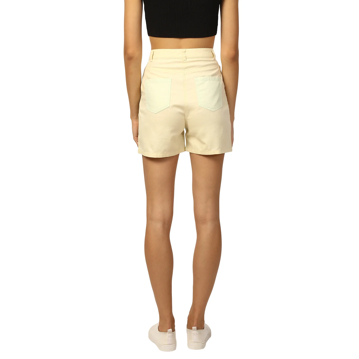 Elle Women Yellow Solid Regular Fit Shorts - Image 4