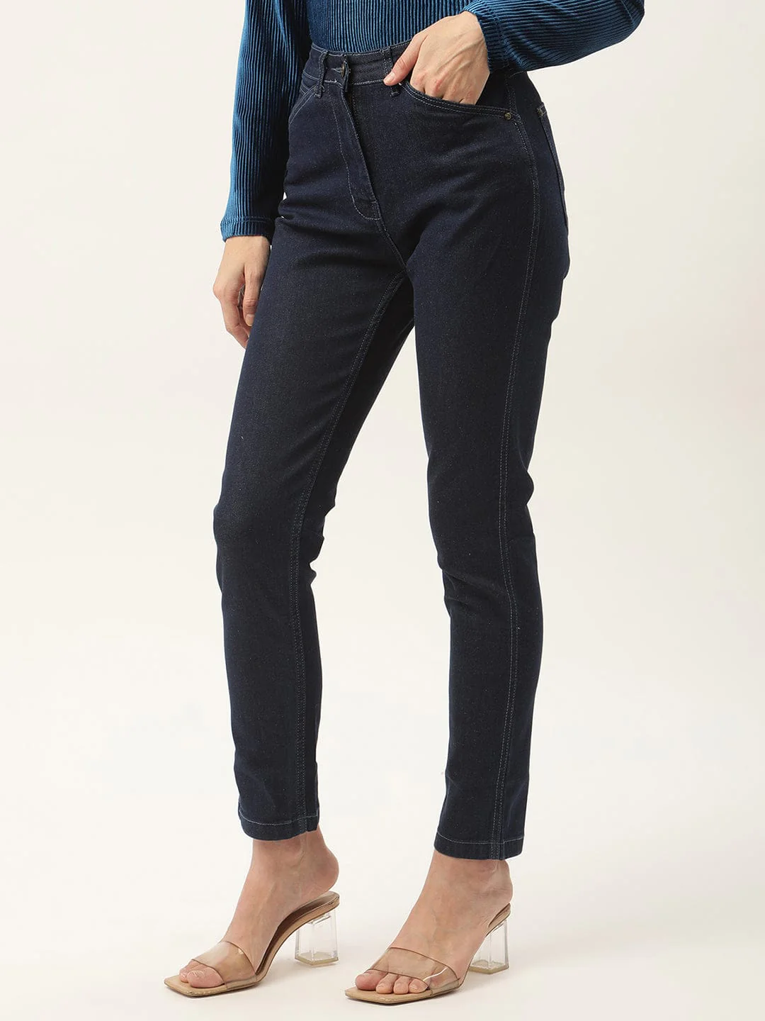 Elle Women Blue Straight Fit Jeans - Image 3