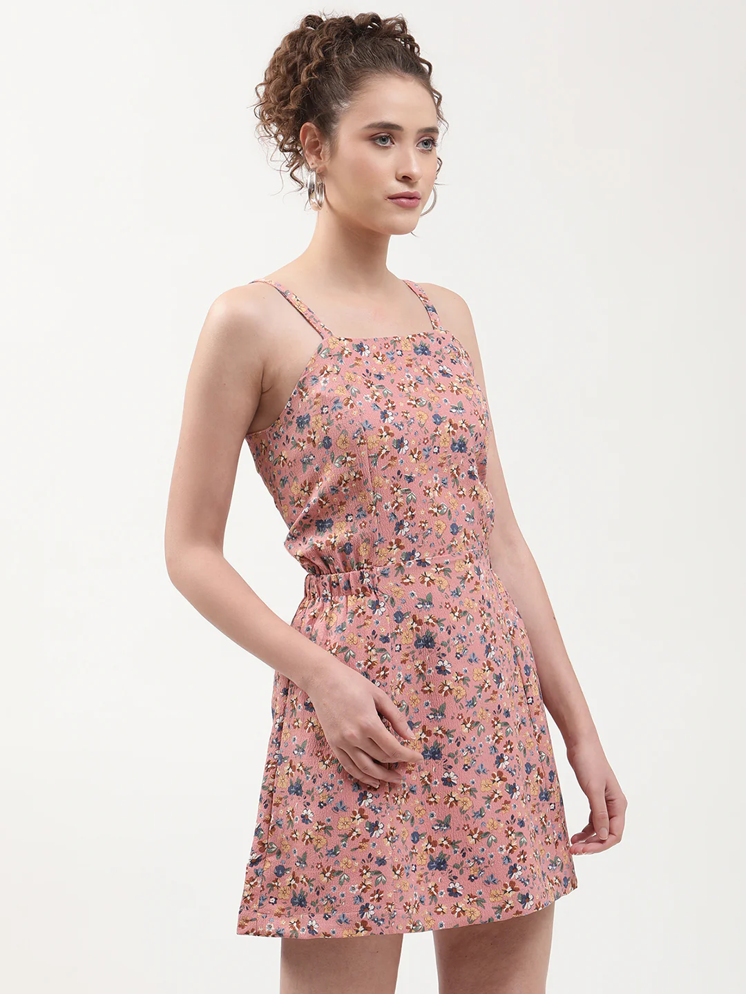 Elle Women Pink Printed Square Neck Dress - Image 4