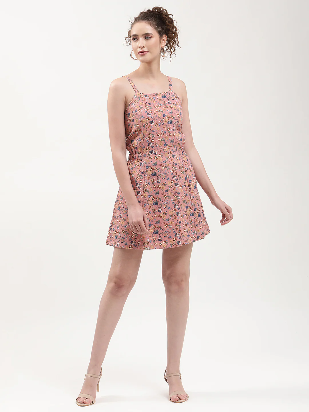 Elle Women Pink Printed Square Neck Dress - Image 5