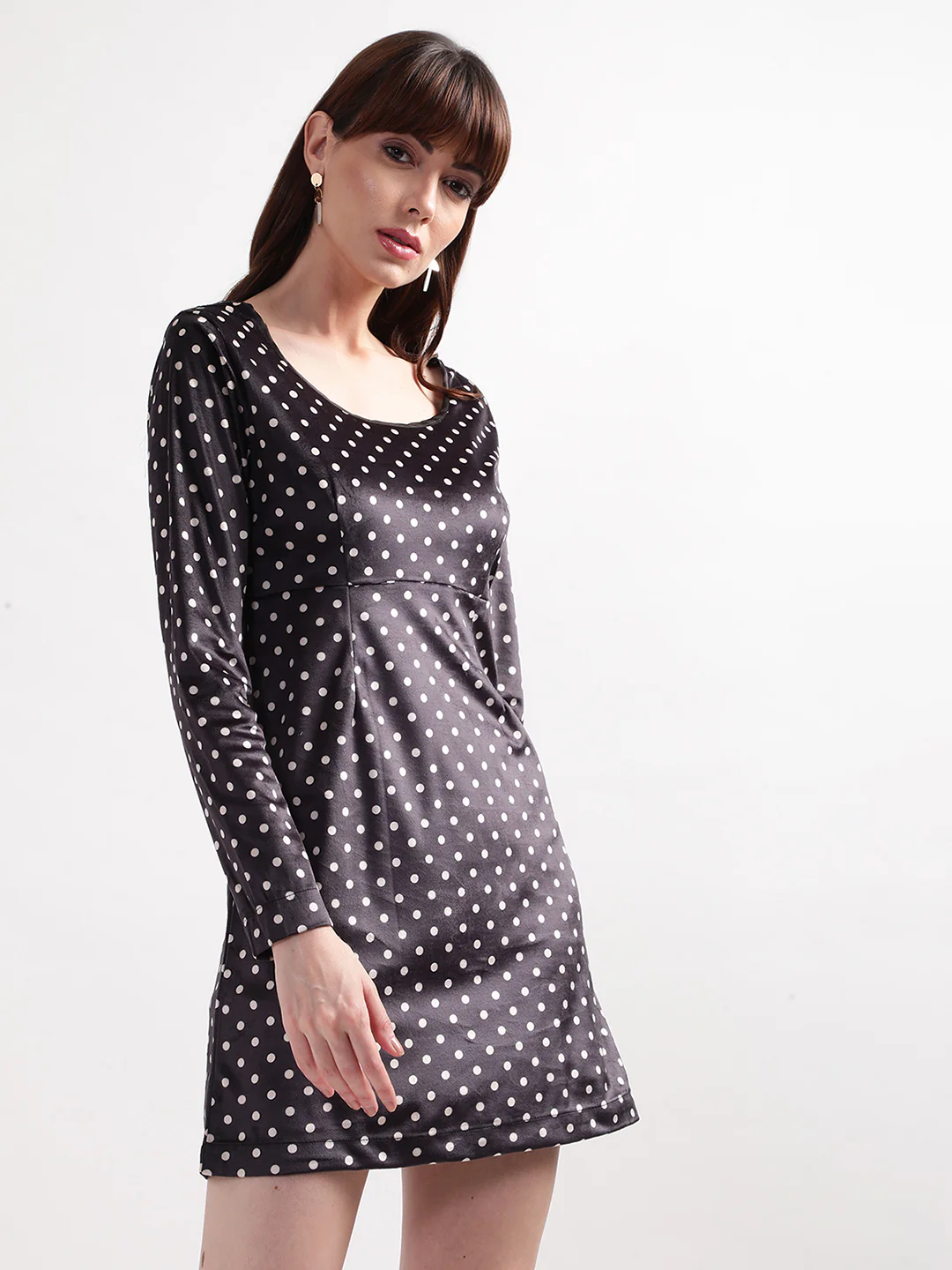 Elle Women Black Printed Round Neck Dress - Image 3