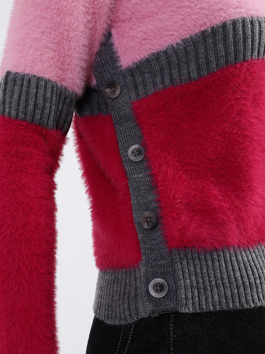 Elle Women Pink Solid Round Neck Sweater - Image 3