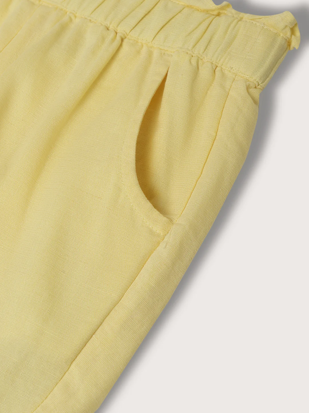 Elle Kids Girls Lemon Yellow Solid Regular Fit Shorts - Image 4