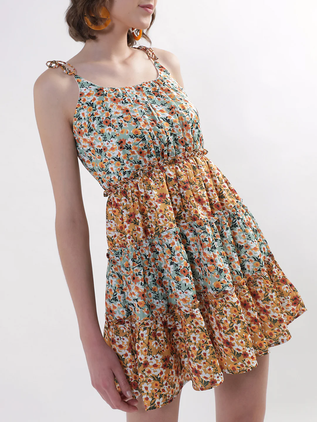Elle Women Multi Printed Round Neck Dress - Image 4