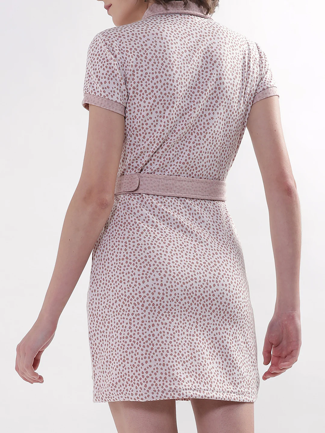 Elle Women Peach Printed Collar Dress - Image 2
