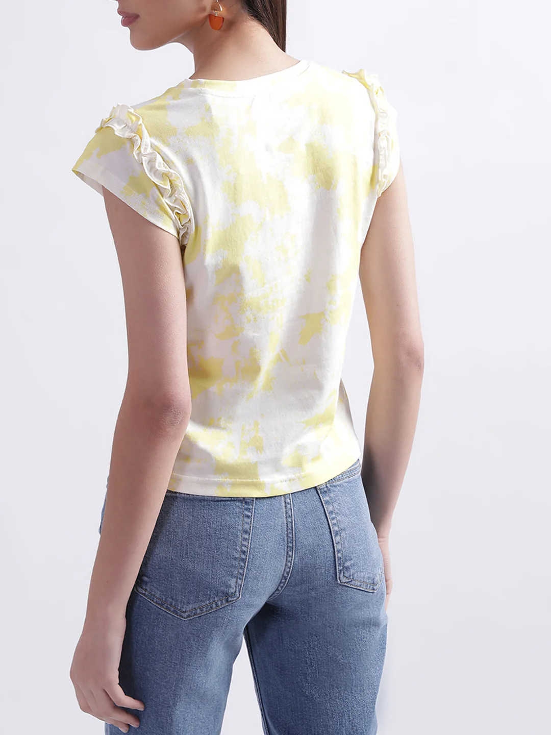 Elle Yellow Printed Regular Fit Top - Image 3