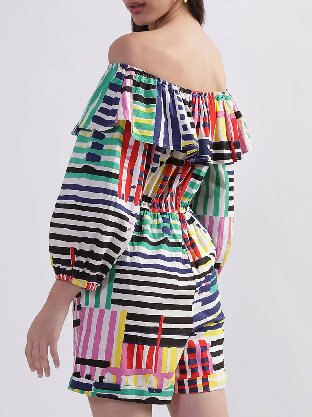 Elle Women Multi Off Shoulder Printed Playsuit - Image 3