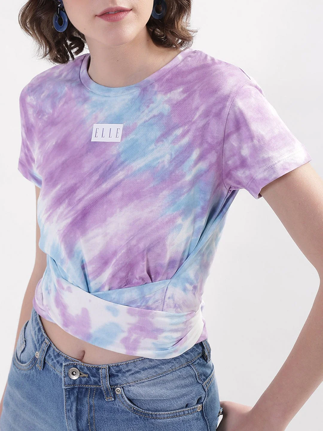 Elle Women Blue Tshirt - Image 3