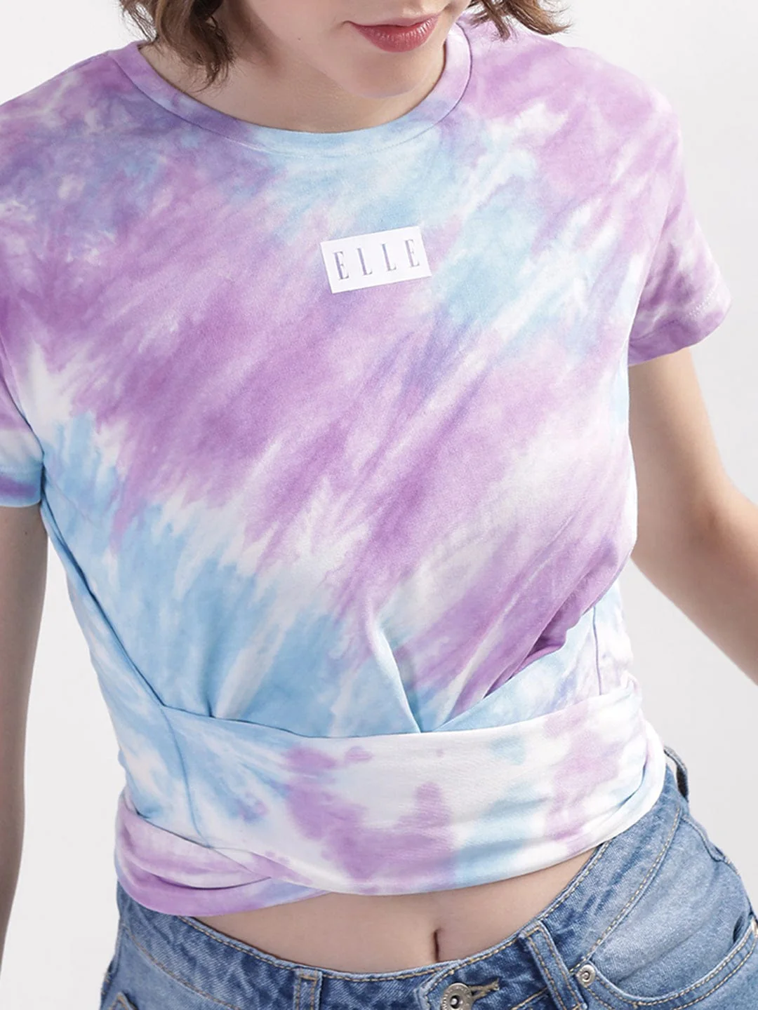 Elle Women Blue Tshirt - Image 4