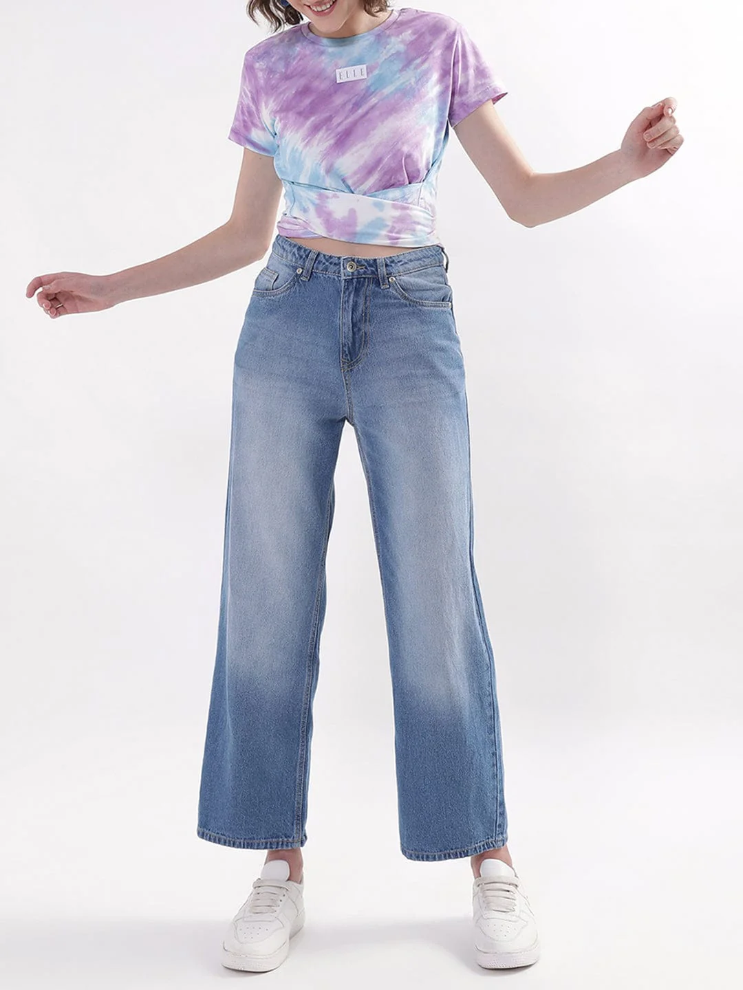 Elle Women Blue Tshirt - Image 5