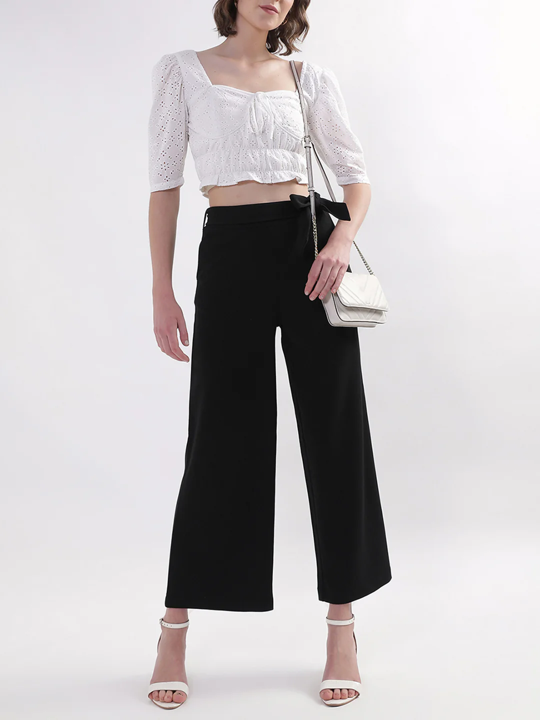 Elle Women Off White Solid Round Neck Top - Image 5