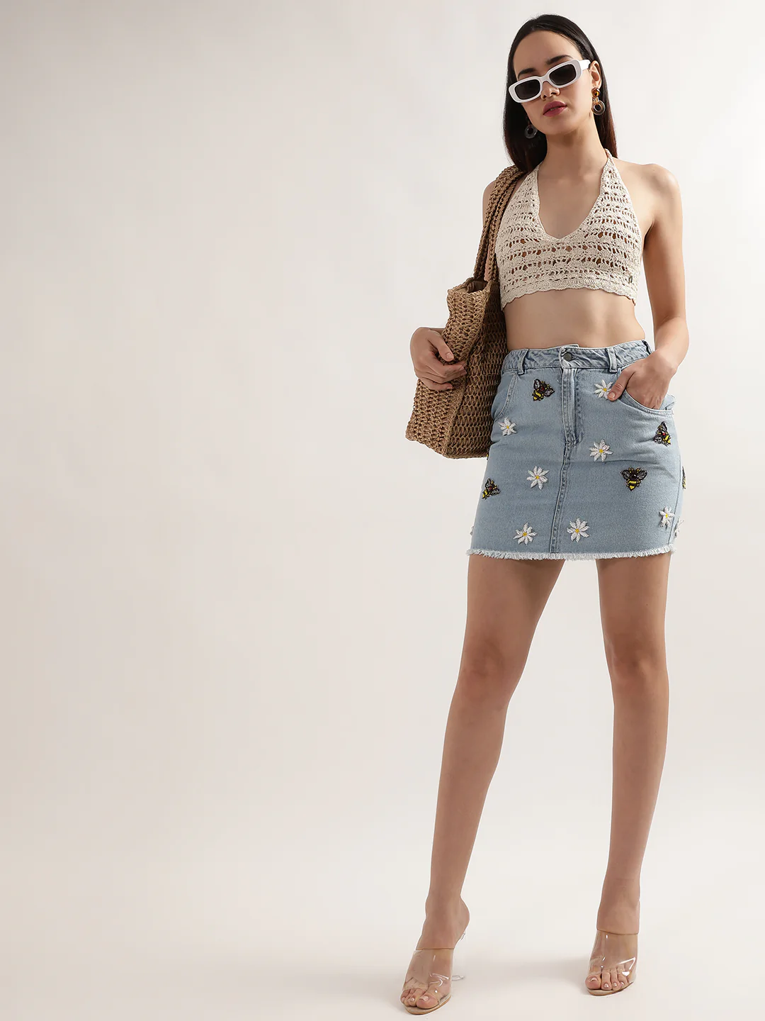 Elle Women Light Blue Skirt - Image 4