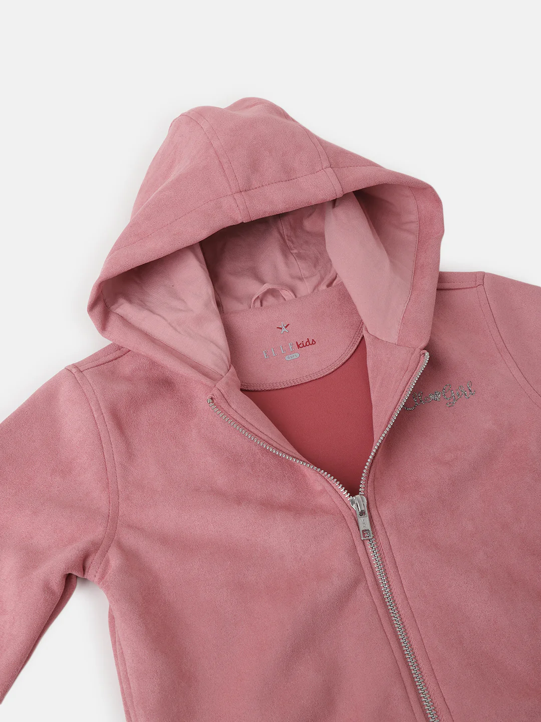 Elle Girls Solid Hooded Full Sleeves Sweatshirt - Image 3