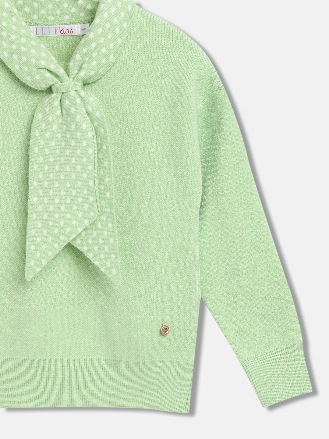 Elle Girls Solid Full Sleeves Round Neck Sweater - Image 5
