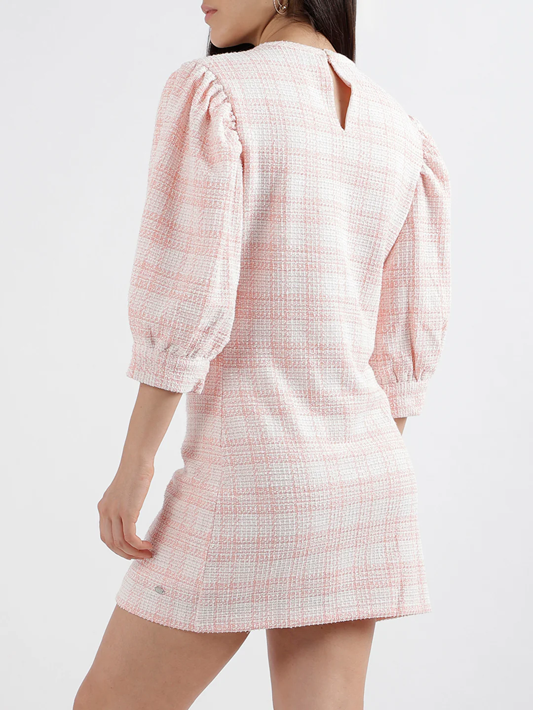 Elle Women Solid 3/4 Sleeves Round Neck Dress - Image 3