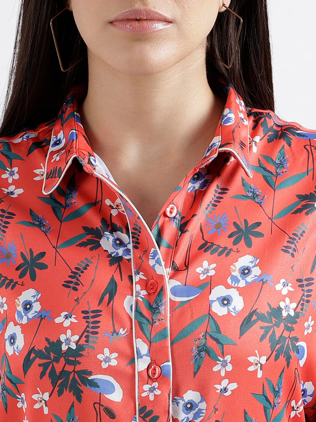 Elle Women Printed Full Sleeves Shirt Collar Dress - Image 6
