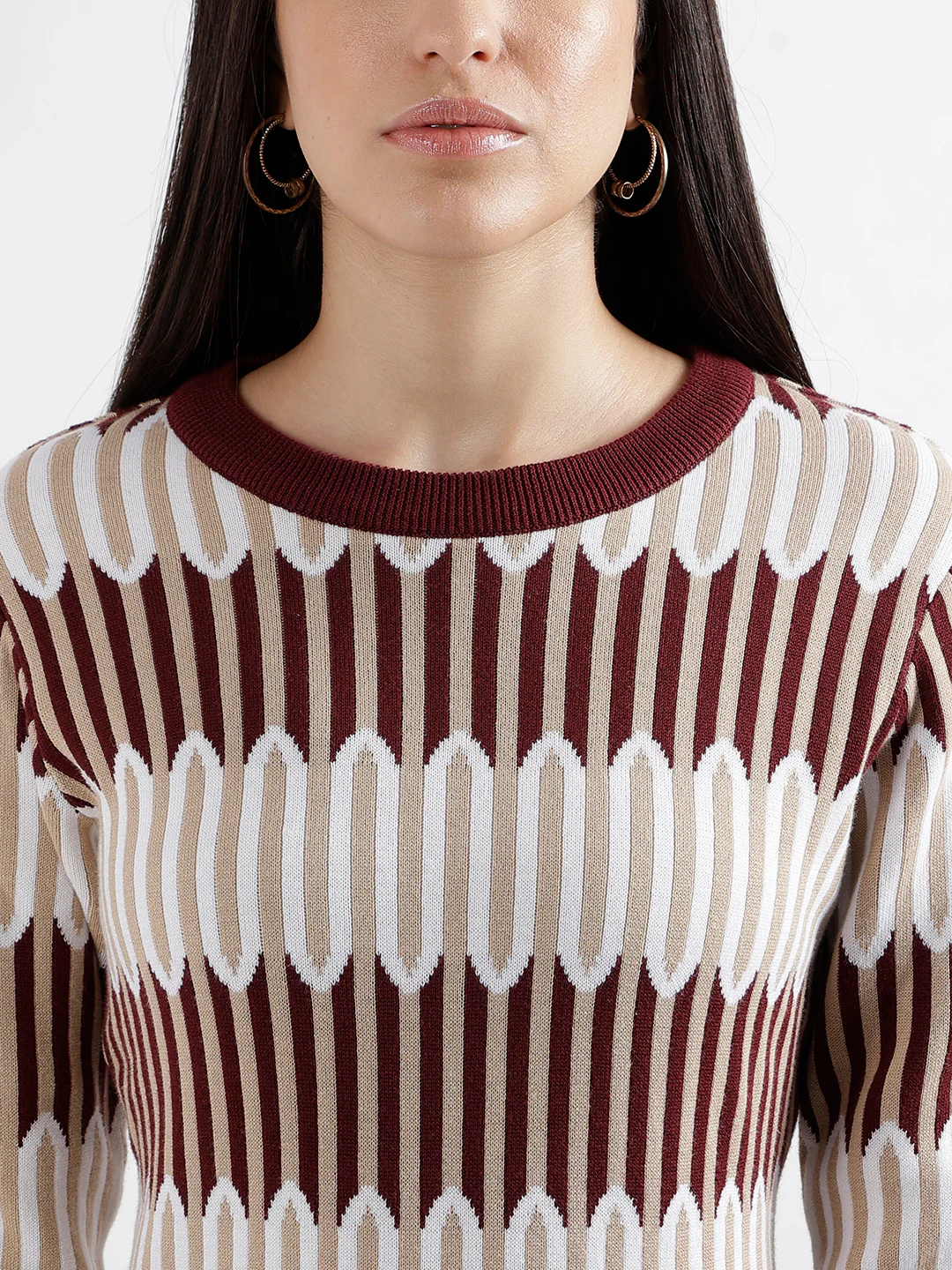 Elle Women Multi-Color Printed Round Neck Full Sleeves Bodycon Dress - Image 6