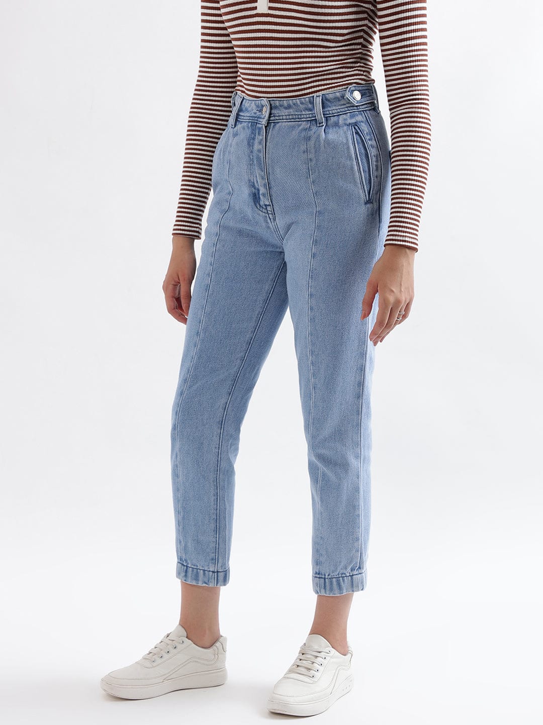 Elle Women Blue Mom Fit Jeans - Image 2
