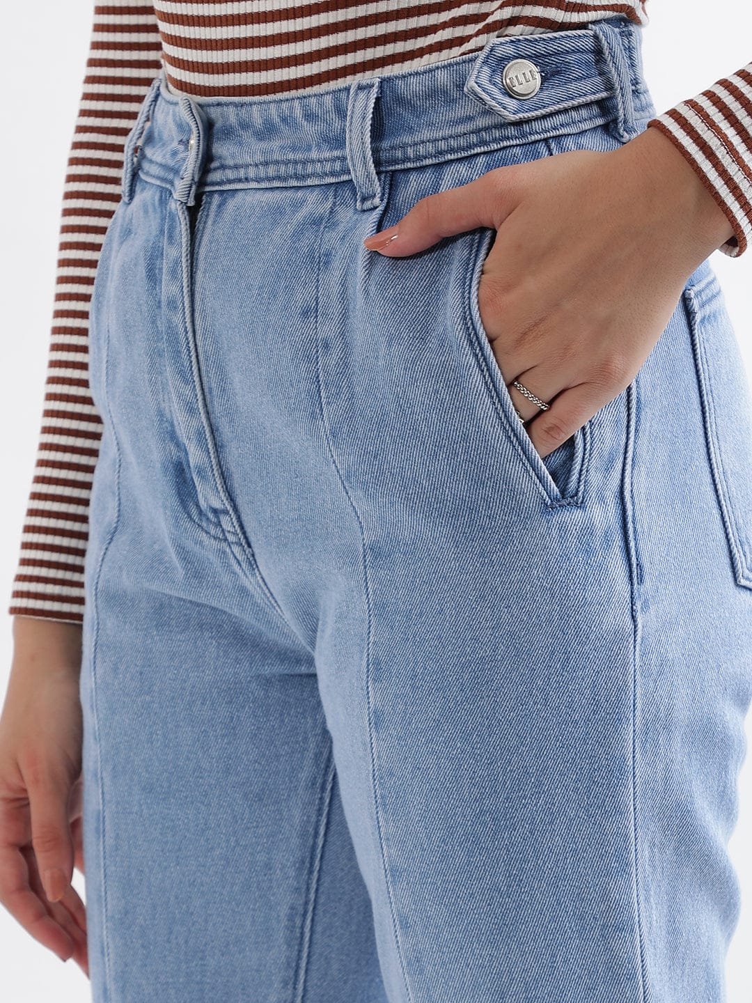 Elle Women Blue Mom Fit Jeans - Image 4