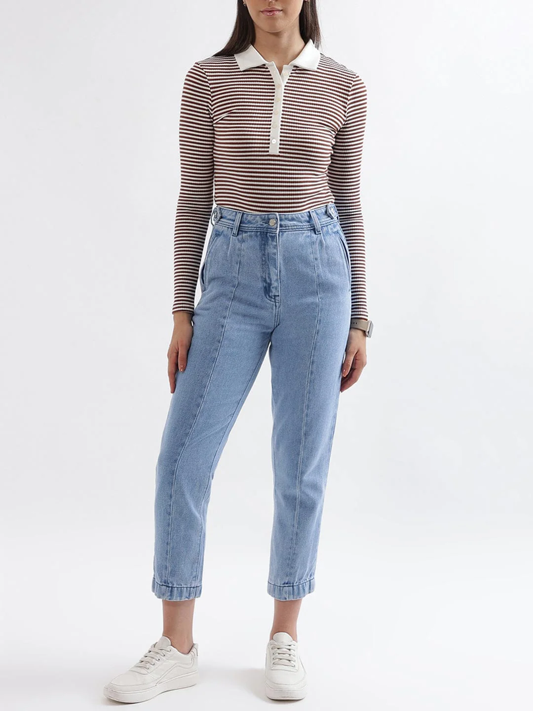 Elle Women Blue Mom Fit Jeans - Image 6