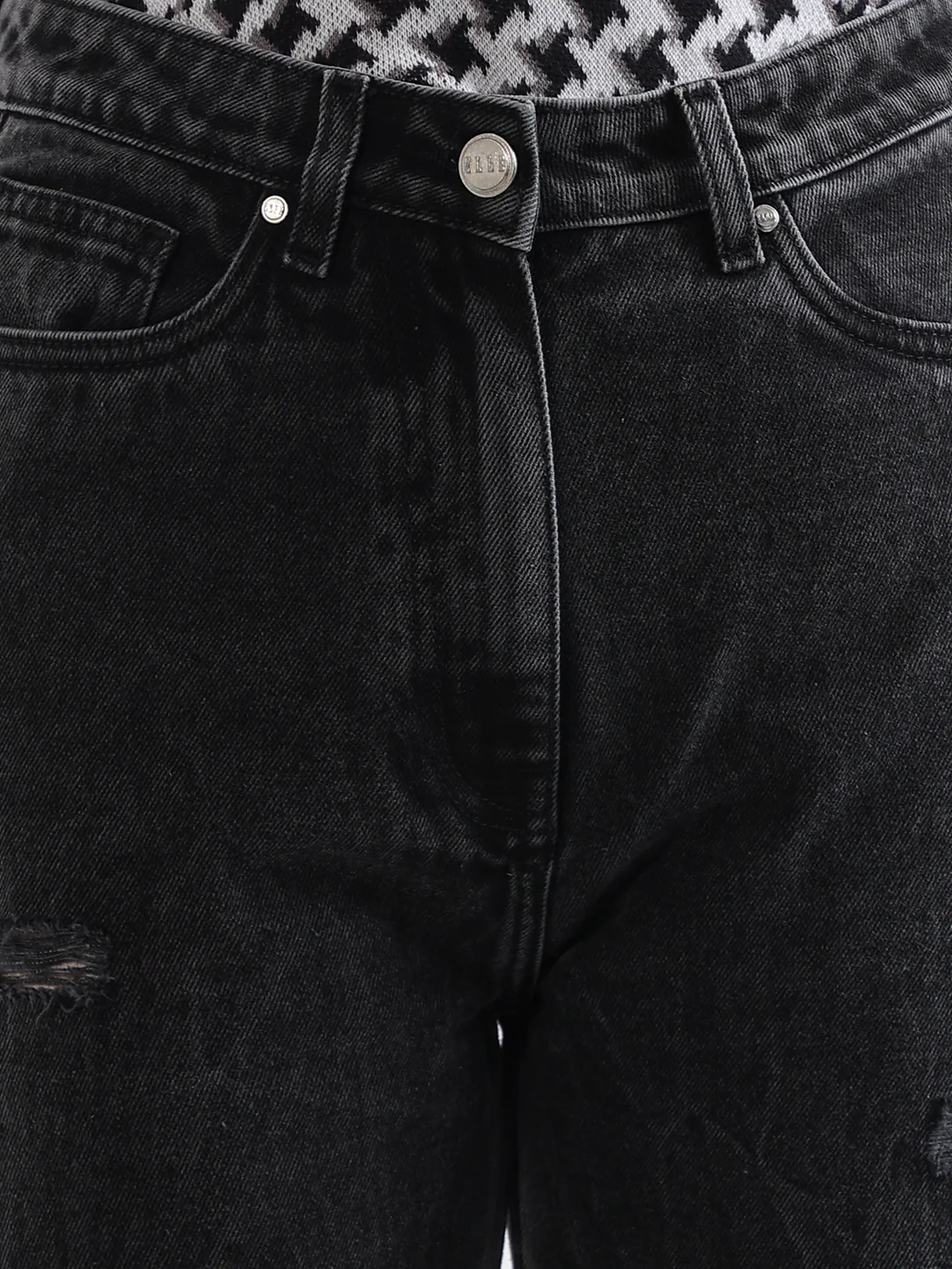 Elle Women Grey Solid Straight Fit Jeans - Image 6