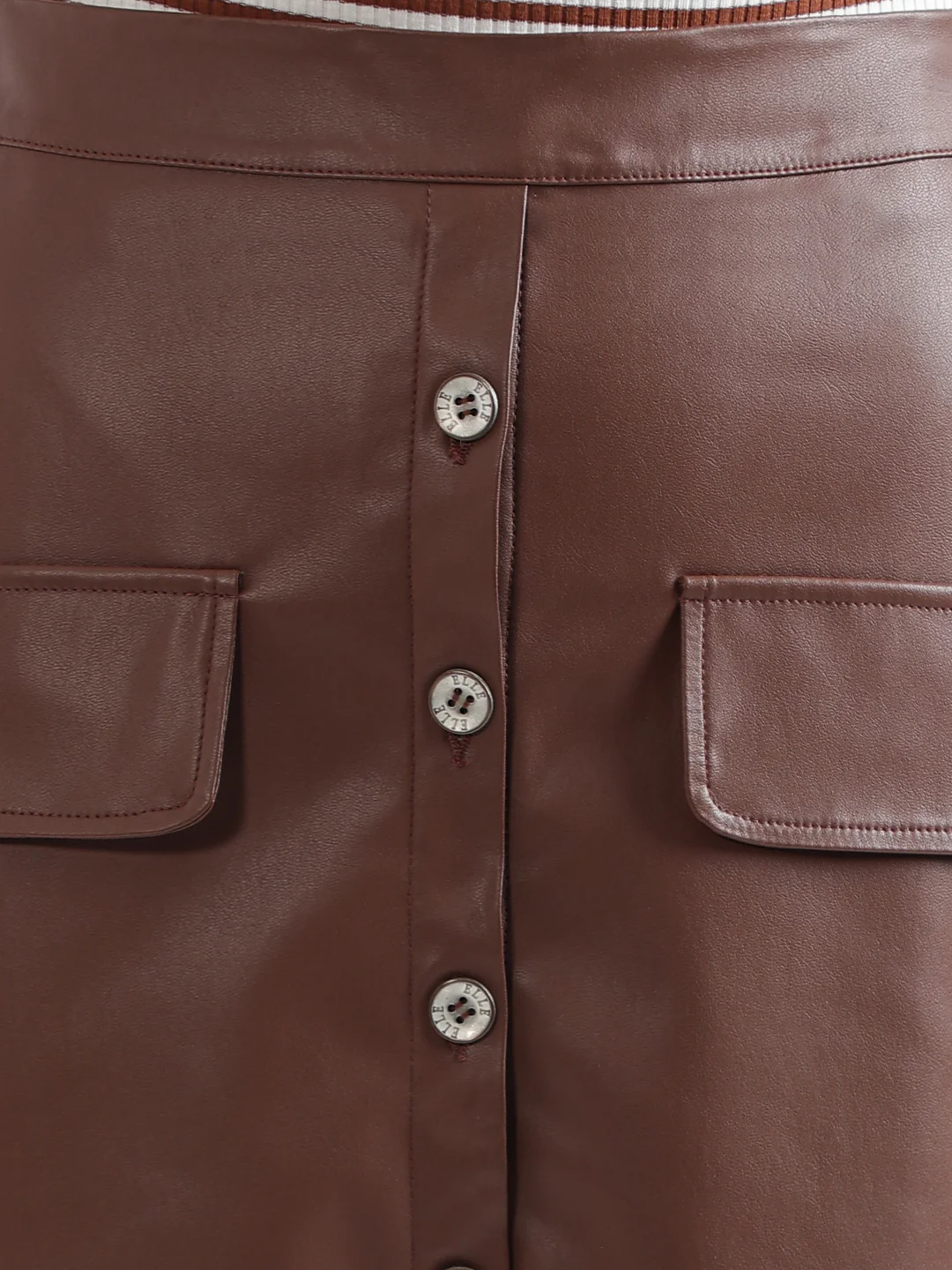 Elle Women Beige Solid Fitted Skirt - Image 5