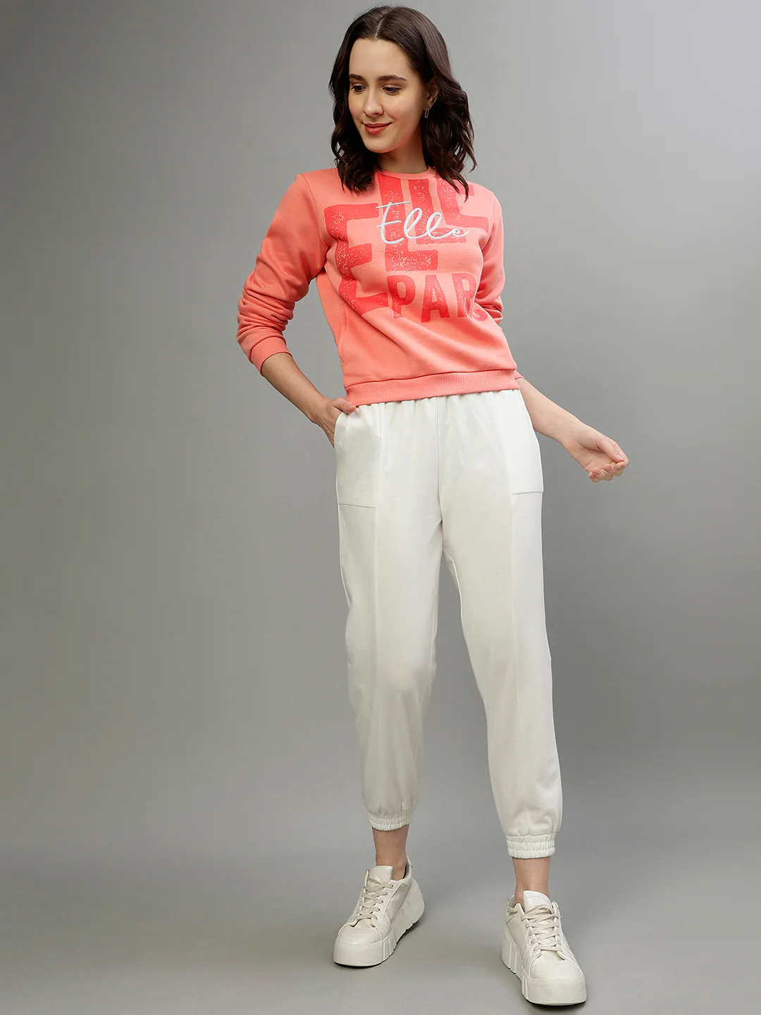 Elle Women Printed Round Neck Full Sleeves Sweatshirt - Image 5