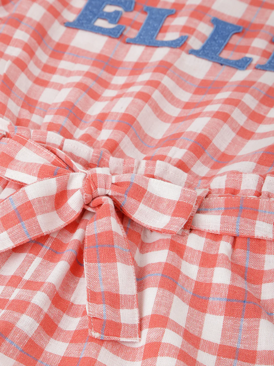 Elle Girls Coral Checked Round Neck Short Sleeves Jumpsuit - Image 4