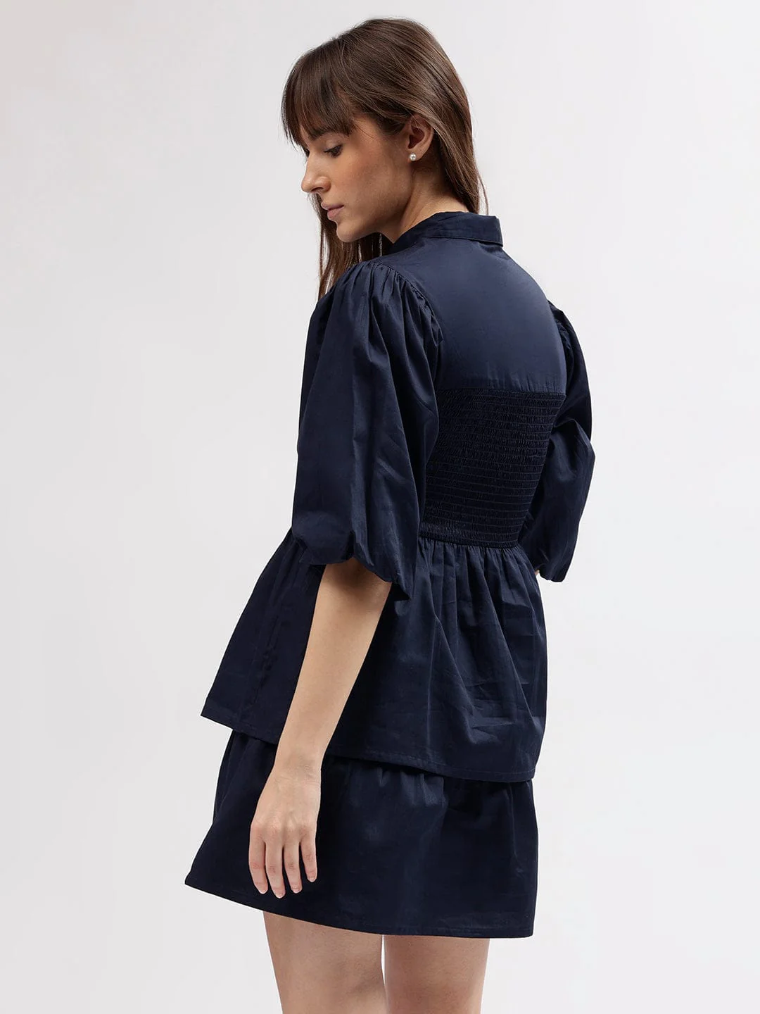 Elle Women Blue Shirt Collar Dress - Image 3