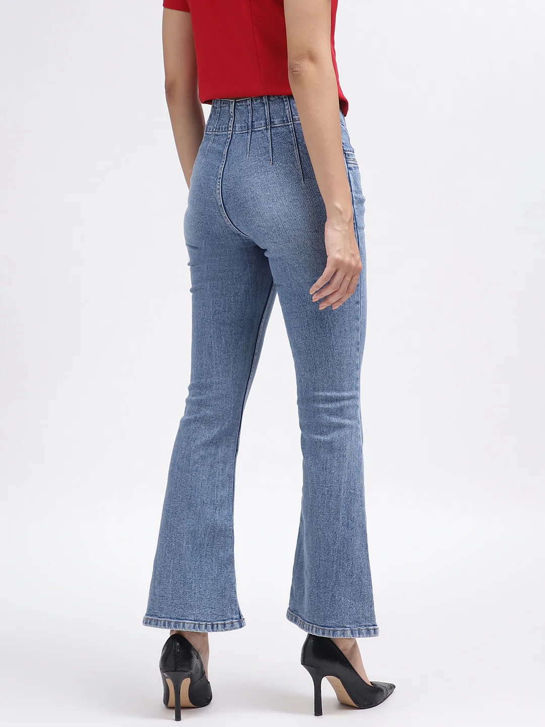Elle Women Blue Solid Bootcut Jeans - Image 3