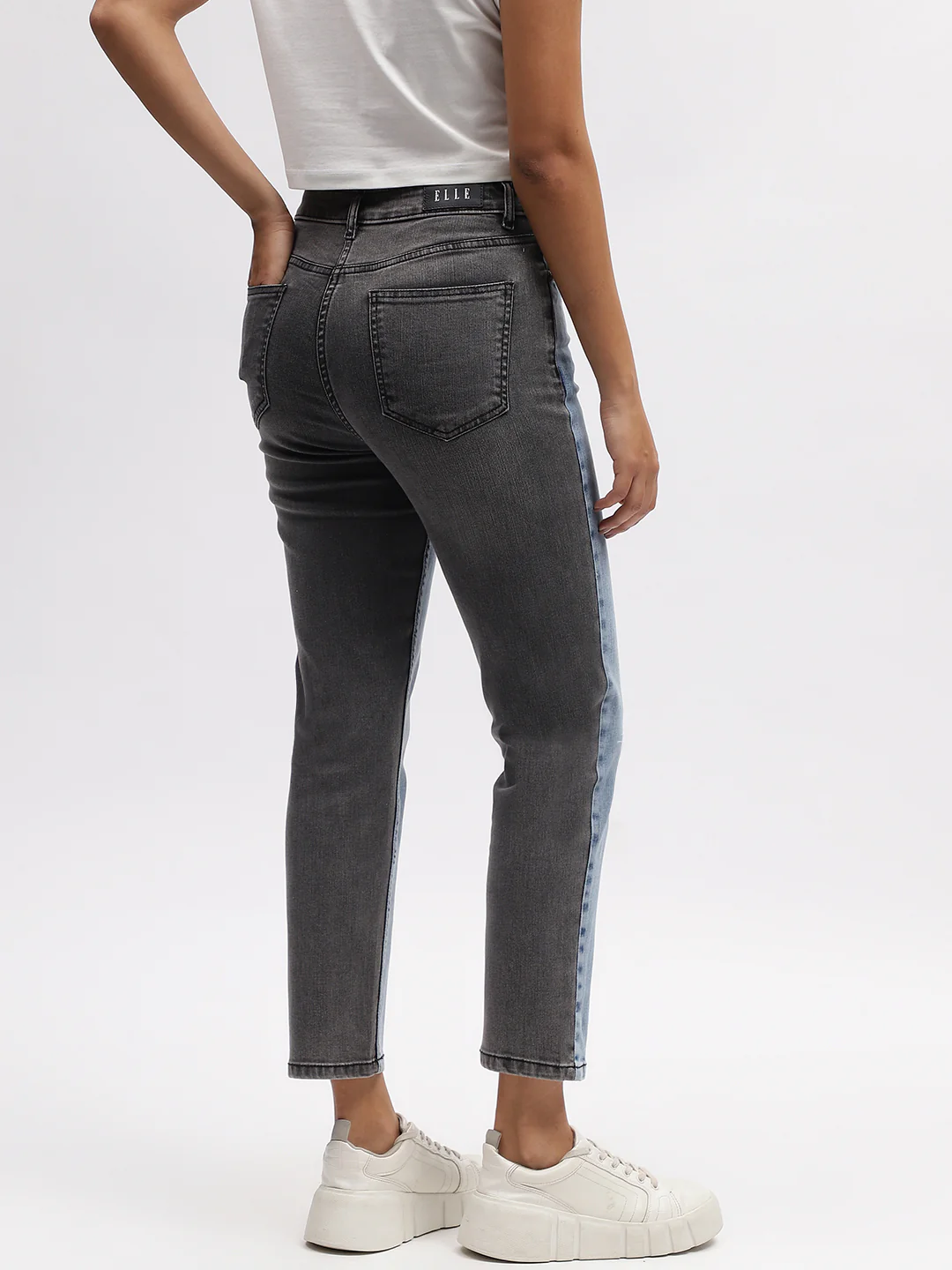 Elle Women Blue Solid Slim Fit Jeans - Image 3
