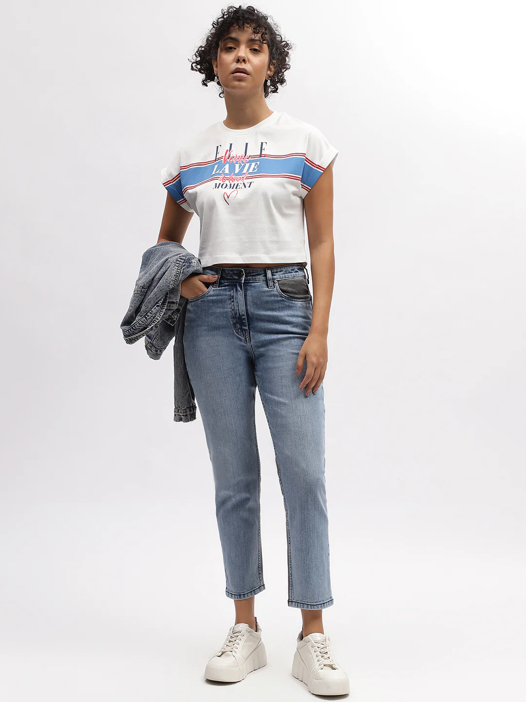 Elle Women Blue Solid Slim Fit Jeans - Image 4