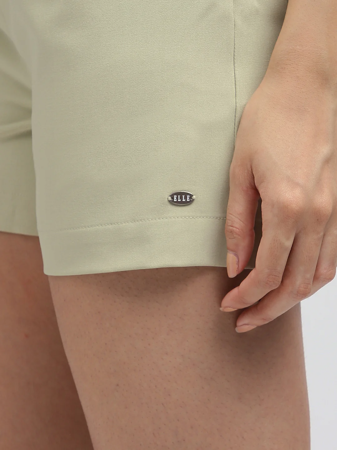 Elle Women Green Solid Relaxed Fit Shorts - Image 6