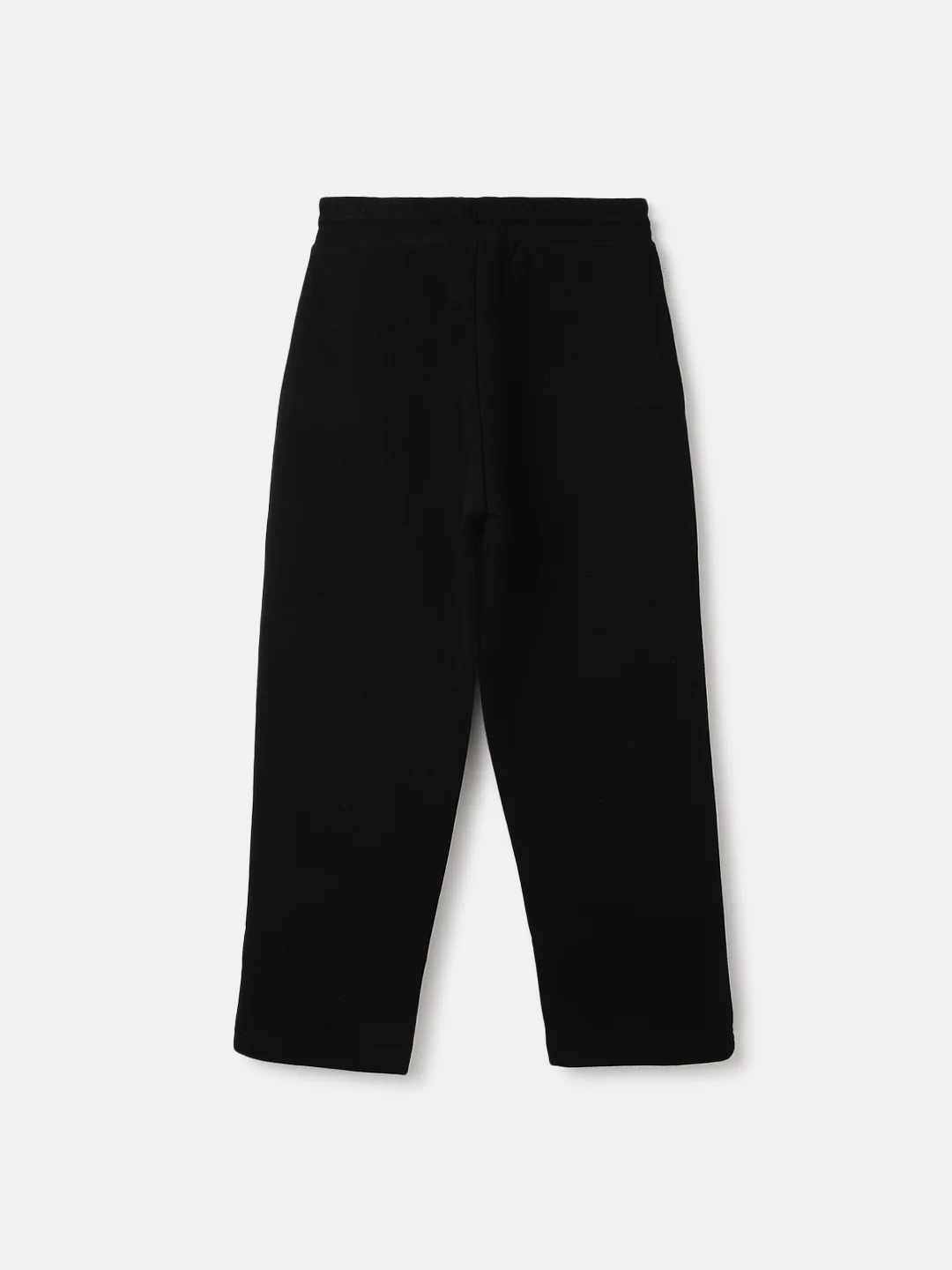 Elle Girls Black Solid Relaxed Fit Mid-Rise Track Pants - Image 2