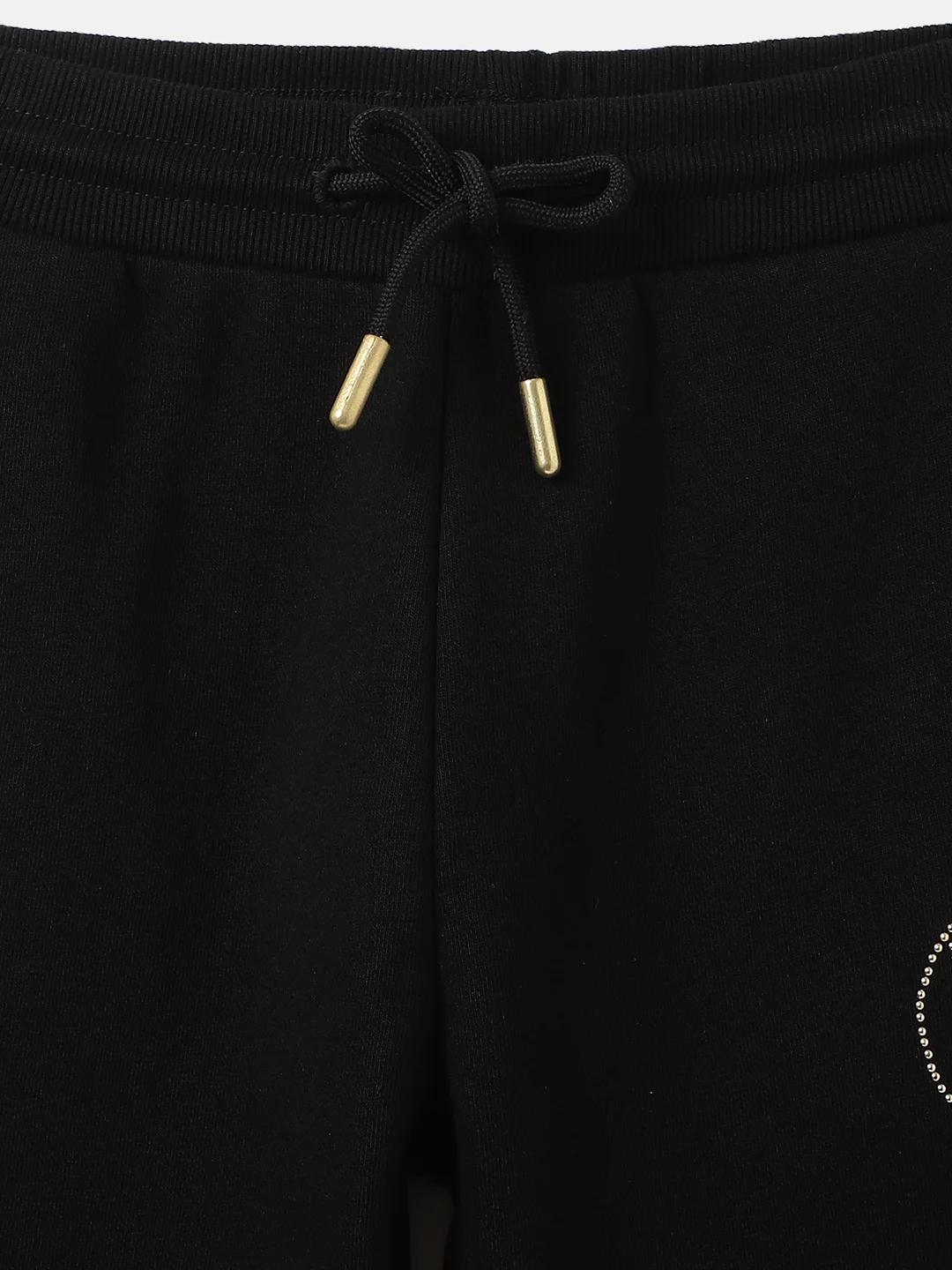 Elle Girls Black Solid Relaxed Fit Mid-Rise Track Pants - Image 3
