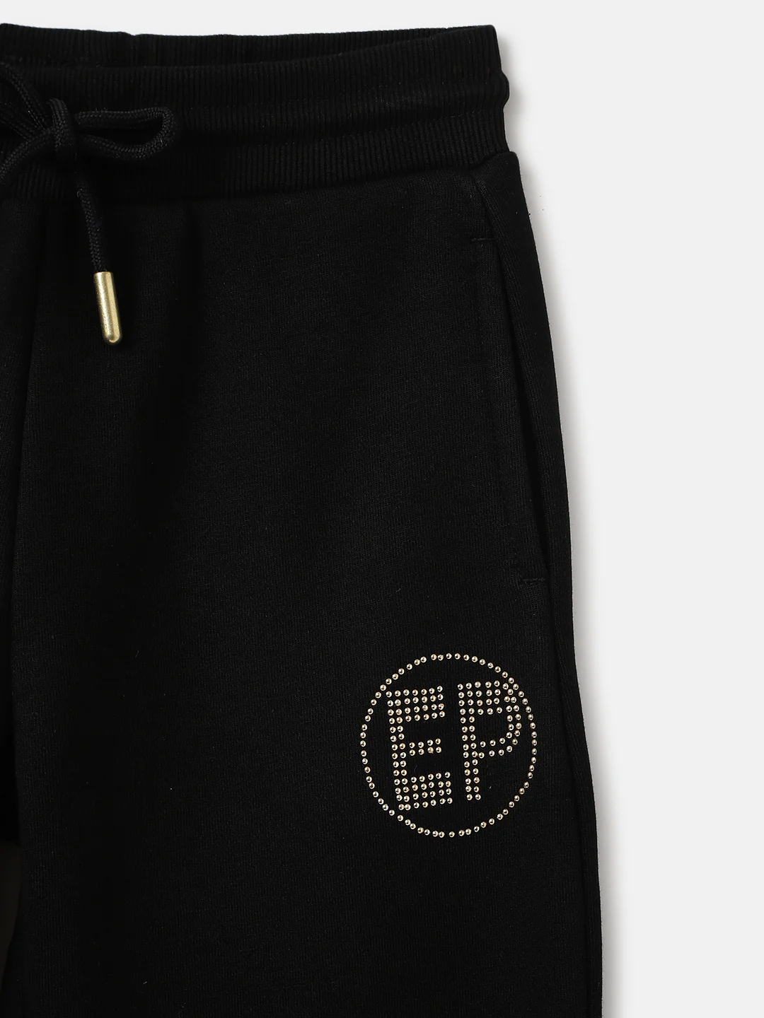 Elle Girls Black Solid Relaxed Fit Mid-Rise Track Pants - Image 4
