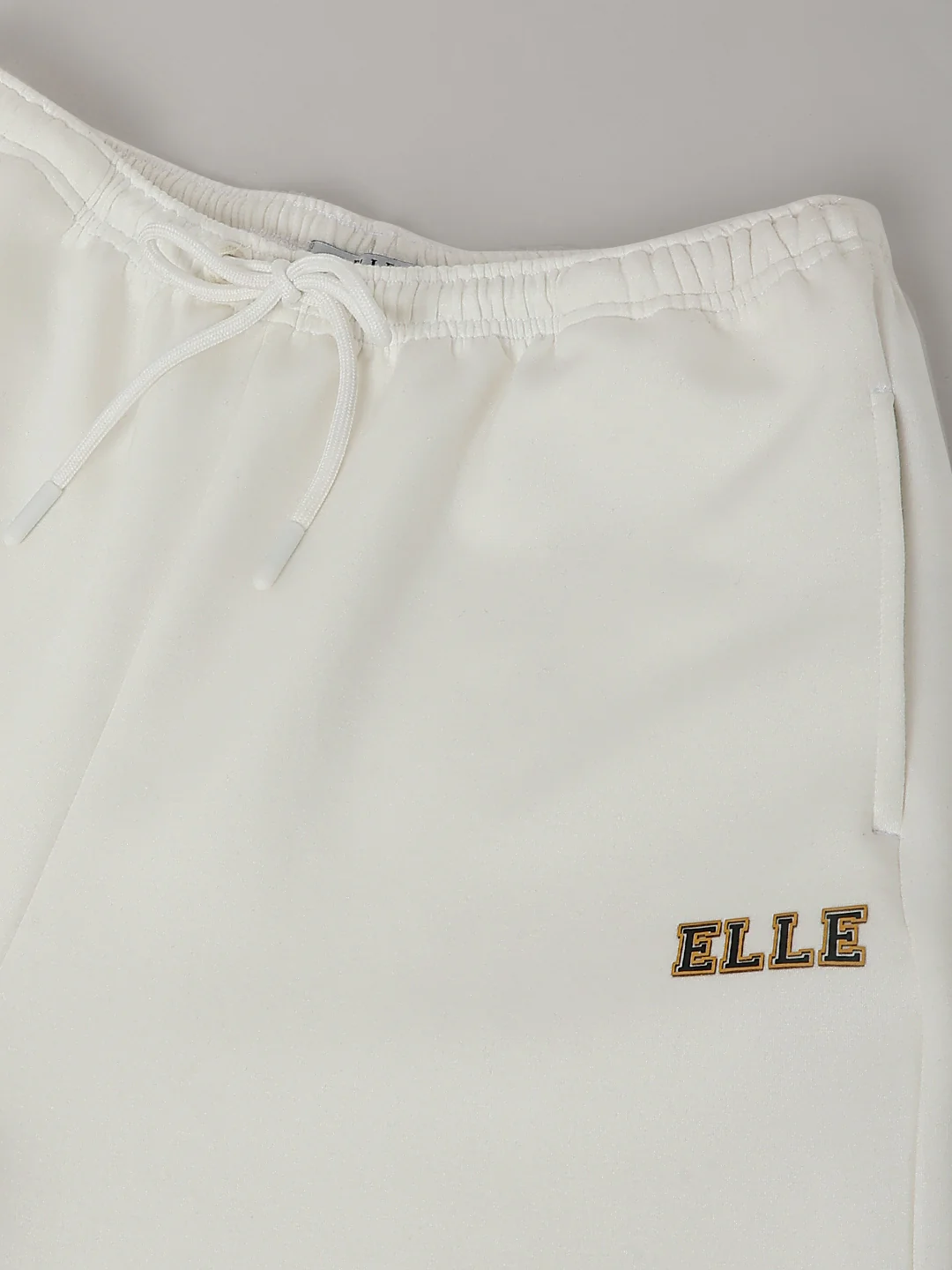 Elle Women White Solid High-Rise Oversized Sweatpant - Image 8
