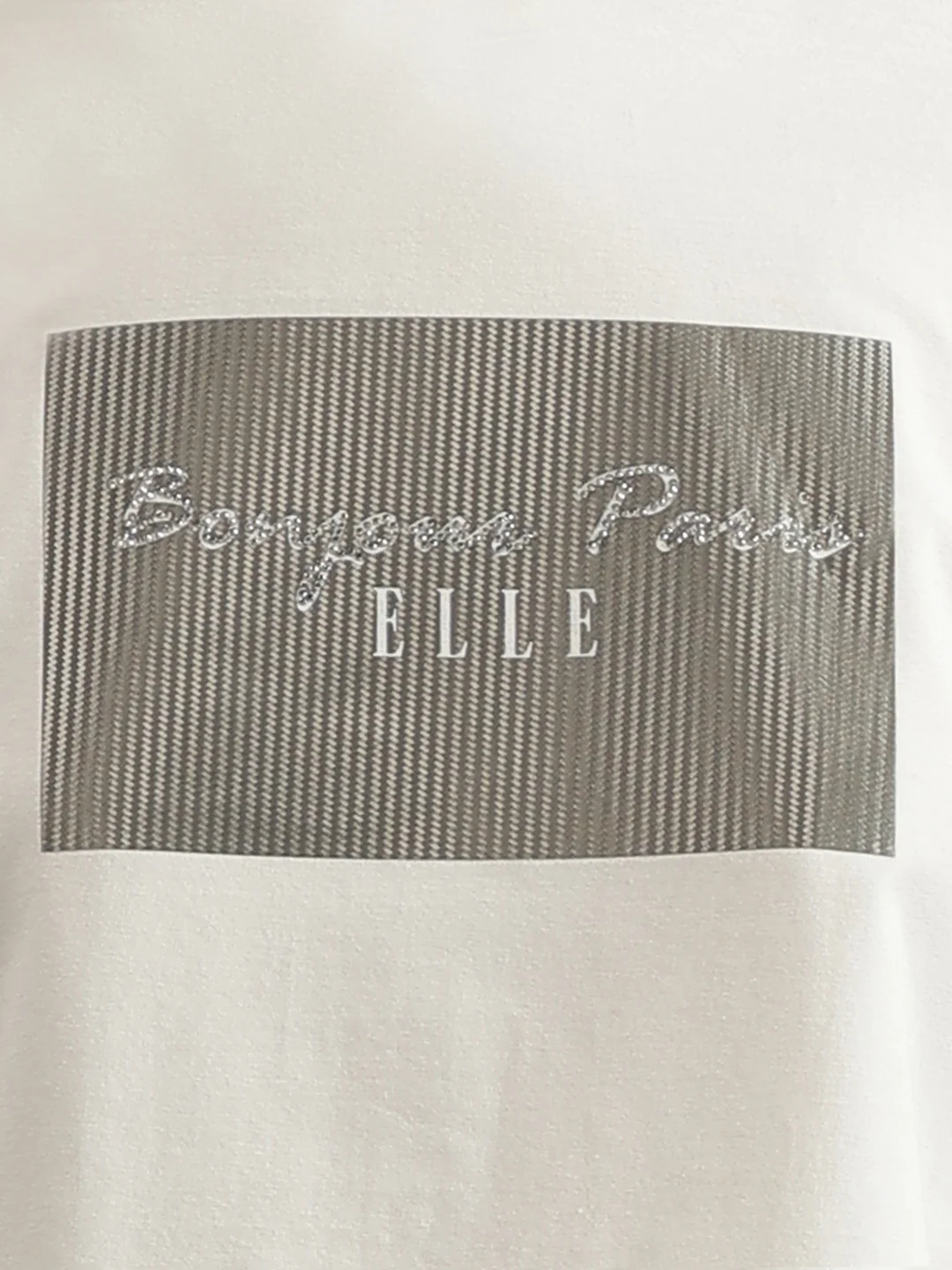 Elle Women White Solid Round Neck Short Sleeves Tshirt - Image 6