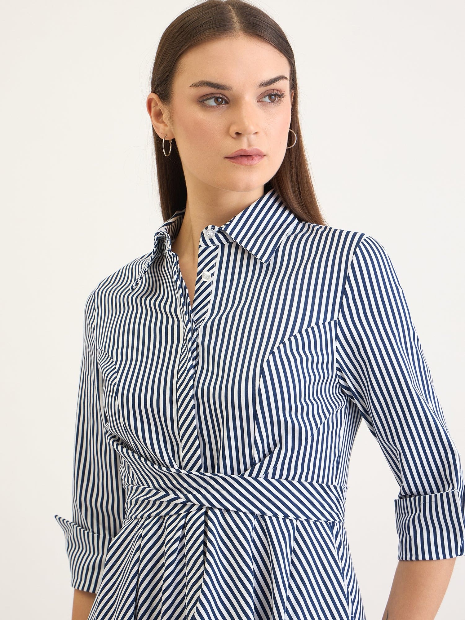 Elle Women Black Striped Dress - Image 5