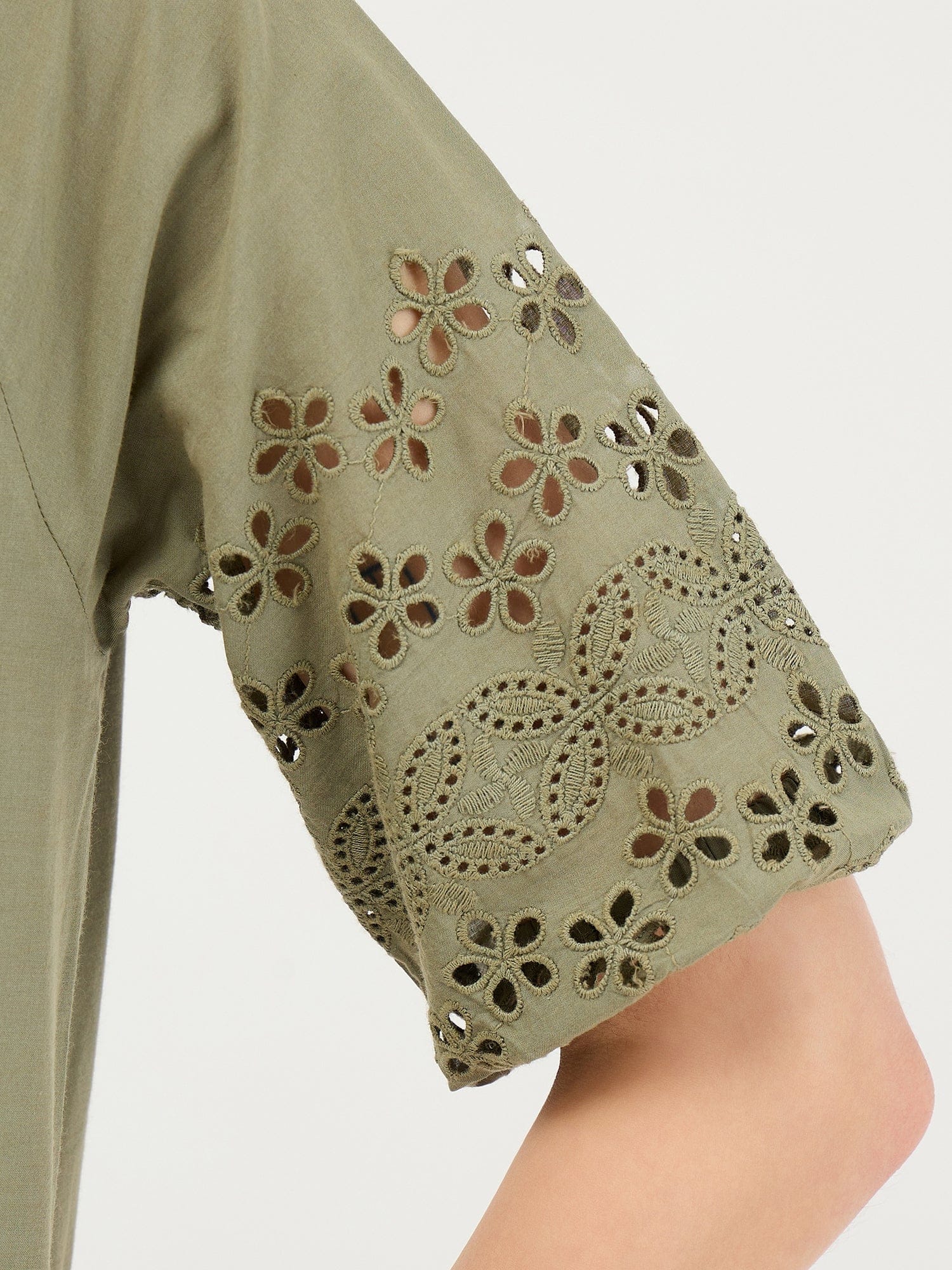 Elle Women Green Solid Collar Dress - Image 6