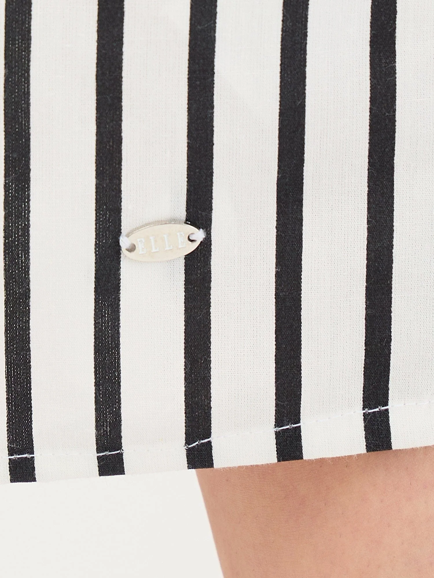 Elle Women Black Striped Collar Dress - Image 7