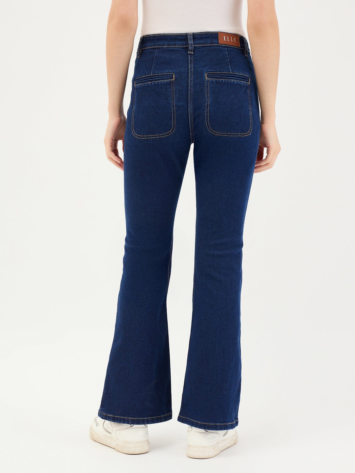 Elle Women Blue Bootcut Fit Solid Jeans - Image 5