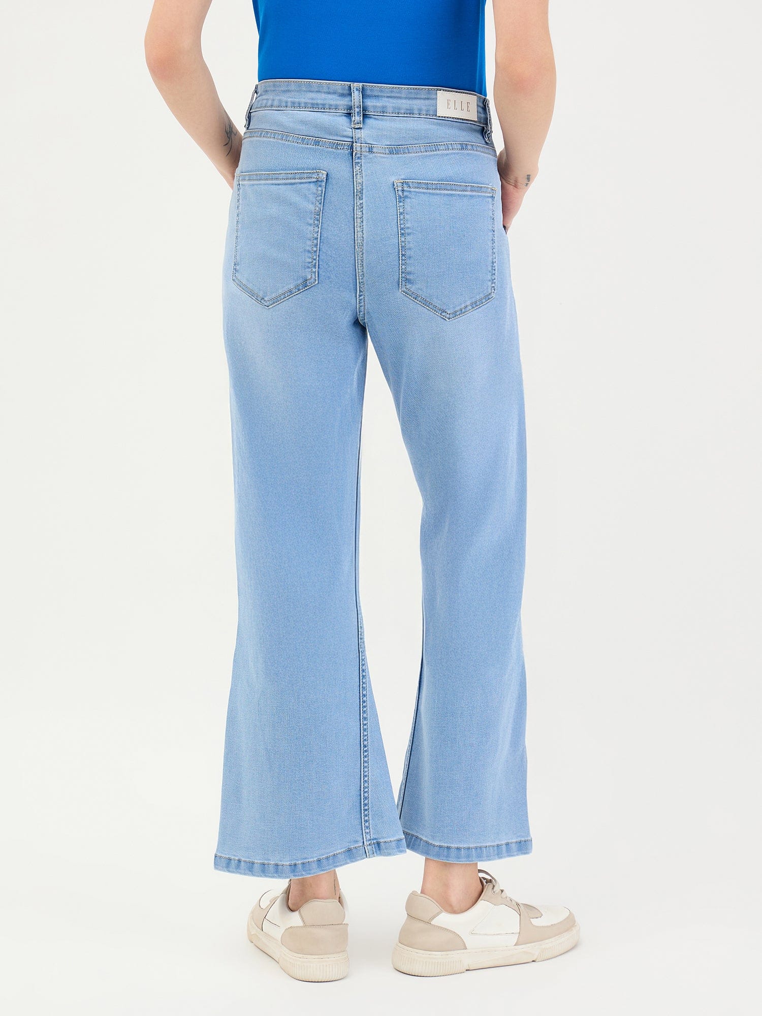 Elle Women Blue Bootcut Fit Solid Jeans - Image 5