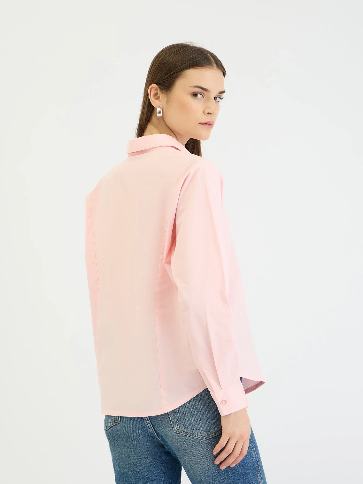 Elle Women Pink Solid Collar Shirt - Image 3